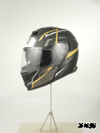 Шлем модуляр HETOSHI FF935 Shogun цв.Черно-бело-золотой  Матовый р.S